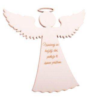 Dřevěný anděl s nápisem, 0/100