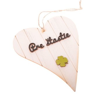 Dřevěné závěsné srdíčko s nápisem, 0/100