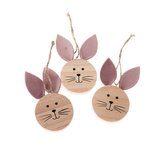 Dřevěný závěsný zajíc - sada 3ks, 8/96