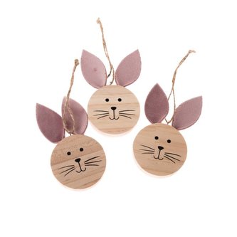 Dřevěný závěsný zajíc - sada 3ks, 8/96