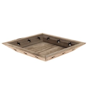 Dřevěný podnos s hvězdami - natur, 0/108