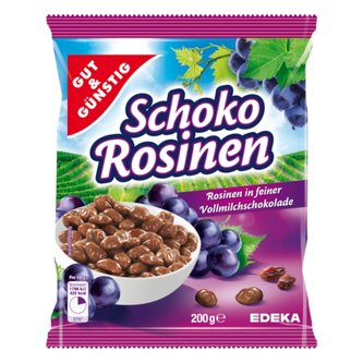 GG Rozinky v jemné mléčné čokoládě 200g