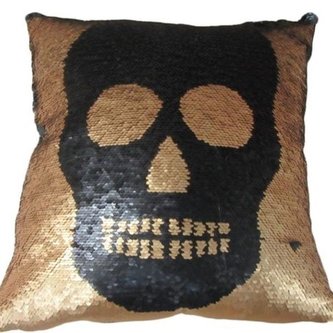 Textilní polštář s výplní, flitry, 0/50