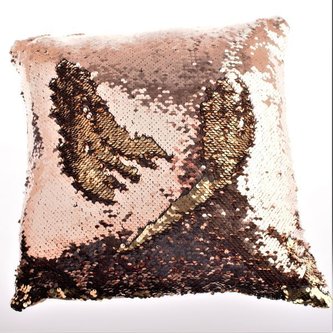 Textilní polštář s výplní, flitry, 0/50