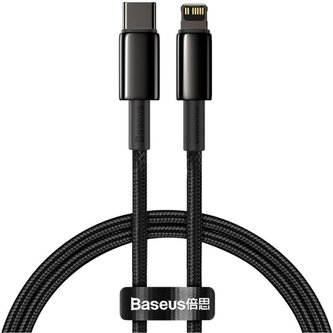 Baseus Tungsten Gold kabel USB-C/Lightning (PD) 20W 1m černý