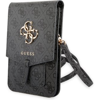 Guess PU 4G Metal Logo univerzální brašna pro telefon šedá