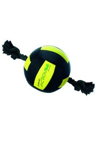 Hračka pes Míč neoprén s provaz. black/yel18cm KAR