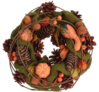Podzimní věnec Pumpkins 24x8,5 cm, jutový