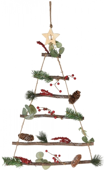 Vánoční stromeček na zavěšení 70x40x7 cm, červený