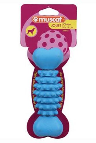 Hračka pes kost BONE tvrdá guma 12cm mix barev Zolux