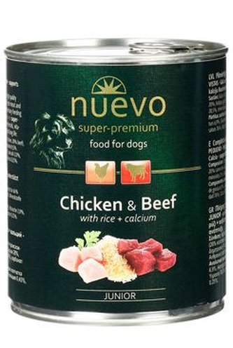 Nuevo pes junior kuřecí a hovězí konz. 800g