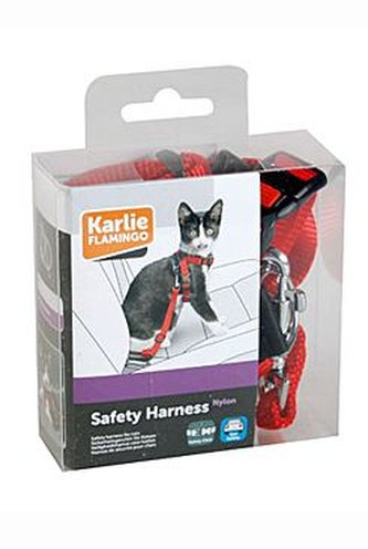 Postroj kočka Bezpečnostní do auta 25mm červený KAR