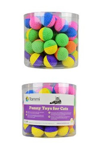 Hračka kočka Míček Golf mech guma 60ks tubus