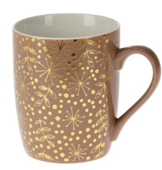 Porcelánový hrnek Gold jantarově hnědý 340 ml