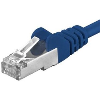 Premiumcord Patch kabel CAT 6a S-FTP RJ45-RJ45 AWG 26/7 0,5m modrý