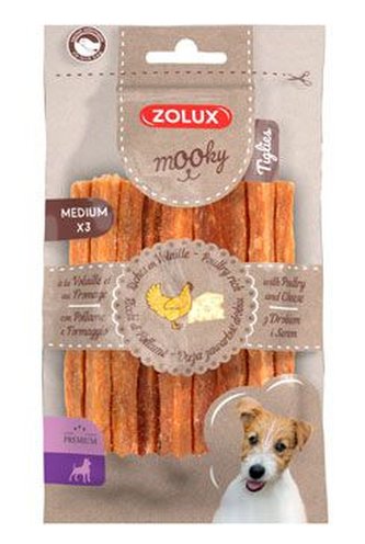 Pochoutka Mooky Premium drůbež/sýr M 3ks 90g Zolux