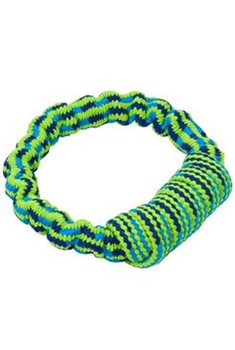 Hračka pes Bungee Kruh modrá/zelená 16cm
