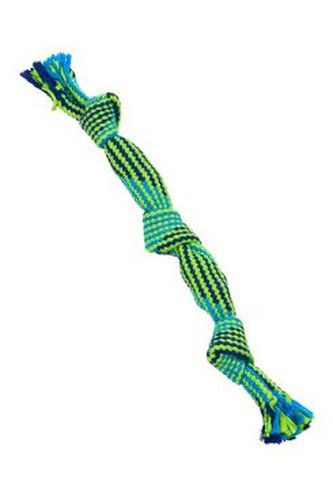 Hračka pes BUSTER Pískací lano, modrá/zelená, 35cm, M