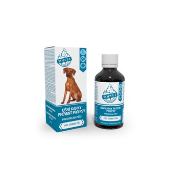 Ušní kapky Prevent pro psy TOPVET 50ml