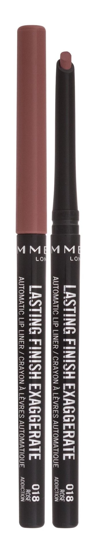 Rimmel London Lasting Finish Tužka na rty Exaggerate 0,35 g 018 Rose Addiction pro ženy