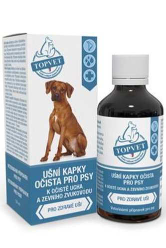 Ušní kapky očista pro psy TOPVET 50ml