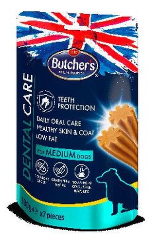 Butcher's Dog pochoutka Dental Care pro stř. plem.180g