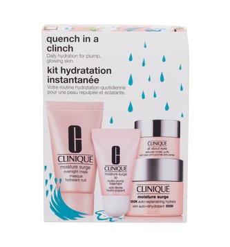 Clinique Moisture Surge denní pleťový krém Moisture Surge 100H Auto-Replenishing Hydrator 15 ml + pleťová maska Moisture Surge Overnight Mask 30 ml + péče na rty Moisture Surge Lip Hydro-Plump Treatment 7 ml + oční krém All About Eyes 5 ml