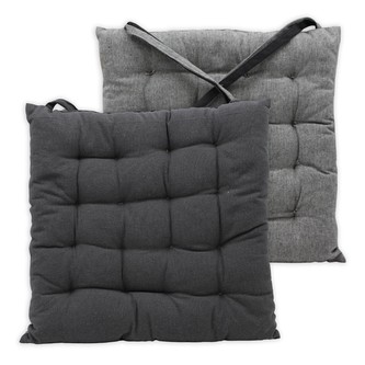 HOME ELEMENTS Podsedák z recyklované bavlny, 40 x 40 cm, tmavě a světle šedá