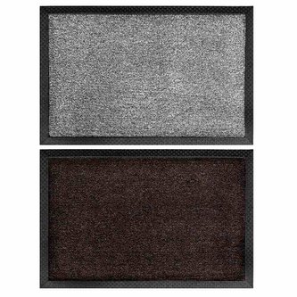 Rohožka 40x60cm guma/koberec  HOME šedá/hnědá