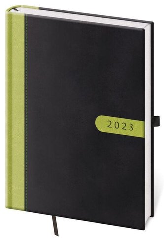 Diář 2023 denní A5 Bora - černo/zelená