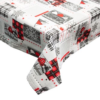 HOME ELEMENTS Ubrus 140*120 cm, Zimní šedý