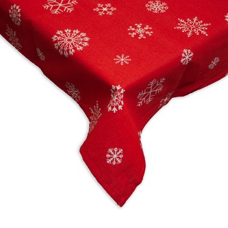 HOME ELEMENTS Ubrus 90*90 cm, Vánoční červená vločka