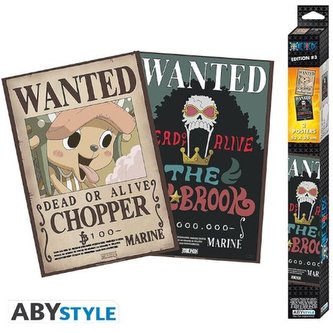 Set 2 plakátů - One Piece - Wanted Brook & Chopper