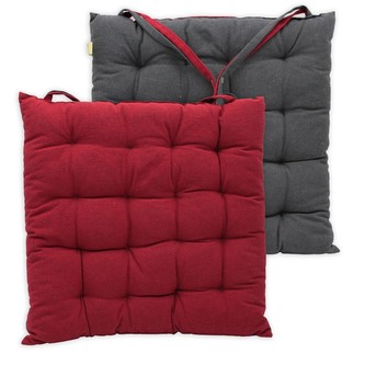 HOME ELEMENTS Podsedák z recyklované bavlny, 40 x 40 cm, červená a tmavošedá