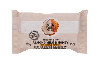 The Body Shop Almond Tuhé mýdlo Milk & Honey Soothing & Caring Cleansing Bar 100 g pro ženy