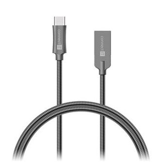 CONNECT IT Wirez Steel Knight USB-C (Type C) - USB-A, metallic anthracite, 1 m