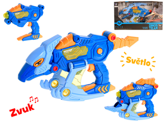 Dinosaurus/pistole šroubovací 38cm na baterie se světlem a zvukem v krabičce
