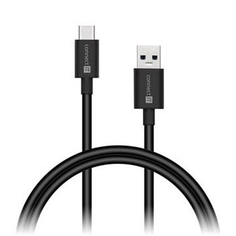 CONNECT IT Wirez USB-C (Type C) -> USB-A, USB 3.1 Gen 1, černý, 0,5 m