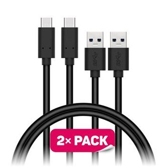 CONNECT IT Wirez USB-C (Type C) -> USB-A, USB 3.1 Gen 1, černý, 1 m (2 ks v balení)
