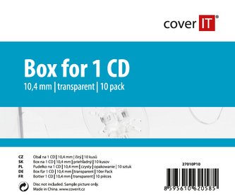 COVER IT 1 CD 10mm jewel box + tray čirý 10ks/bal