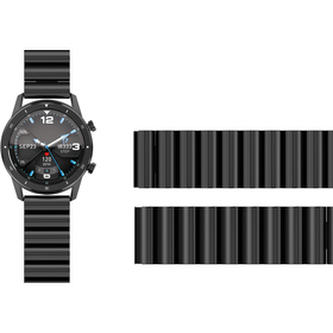 Výměnný pásek pro hodinky ALIGATOR Kovový 22 mm Černý