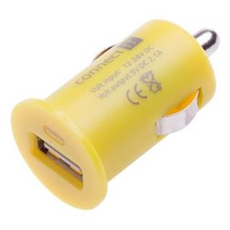 CONNECT IT InCarz COLORZ nabíječka do auta 1xUSB 2,1A, žlutá