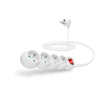 CONNECT IT prodlužovací kabel 230 V, 4 zásuvky, 3 m, s vypínačem (bílý)