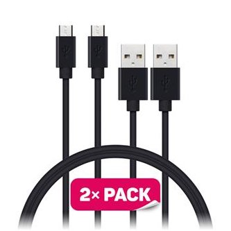 CONNECT IT Wirez Micro USB - USB, černý, 1 m (2 ks v balení)