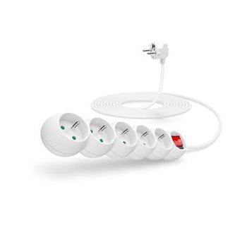 CONNECT IT prodlužovací kabel 230 V, 5 zásuvek, 5 m, s vypínačem (bílý)