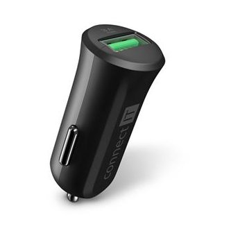 CONNECT IT InCarz QUICK CHARGE 3.0 nabíječka do auta, 1x USB, 3 A, QC 3.0, černá