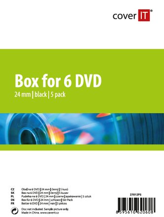 COVER IT 6 DVD 24mm černý 5ks/bal