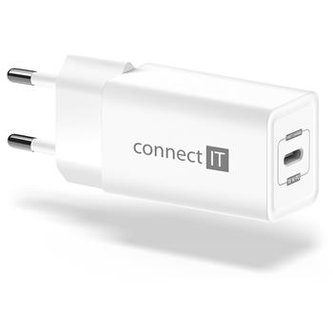 CONNECT IT Fast PD Charge nabíjecí adaptér 1×USB-C, 18W PD, BÍLÝ