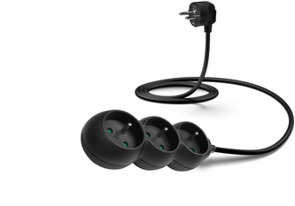 CONNECT IT prodlužovací kabel 230 V, 3 zásuvky, 1,5 m, bez vypínače (černý)