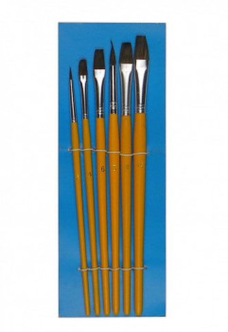 Sada přírodních štětců 6ks - tmavý vlas